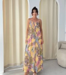 ⁦שמלת שיפון צבעונית⁩ – תמונה ⁦4⁩